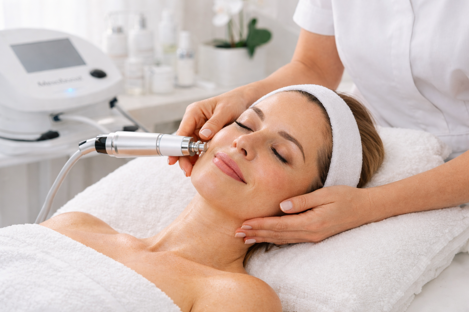 Regeneração facial com tecnologia Mesoboost em estética avançada